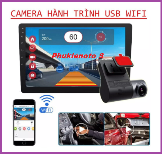 TẶNG THẺ NHỚ 32GB.Camera oto.Cam Hành Trình V2 Cho Màn Hình DVD Android Cảnh Báo Va Chạm Tiếng Việt - Kết Nối WiFi Với Điện Thoại.