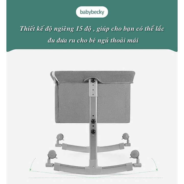 Nôi Di Động Đu Đưa An Toàn Cho Bé Có Mùng Chống Muỗi BabyBecky Phiên Bản Deluxe - Phiên Bản Cao Cấp