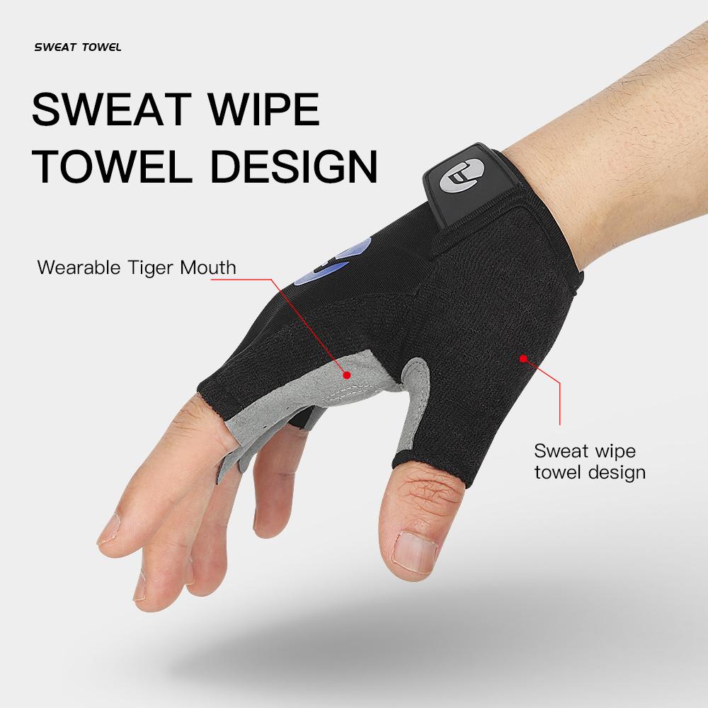 Găng Tay Xe Đạp Nam Nữ Ngón Găng Tay Xe Đạp Thoáng Khí Chống Trơn Trượt Chống Sốc Găng Tay Thể Thao Xe Đạp Motobicycle Găng Tay Color: BK Size: XL