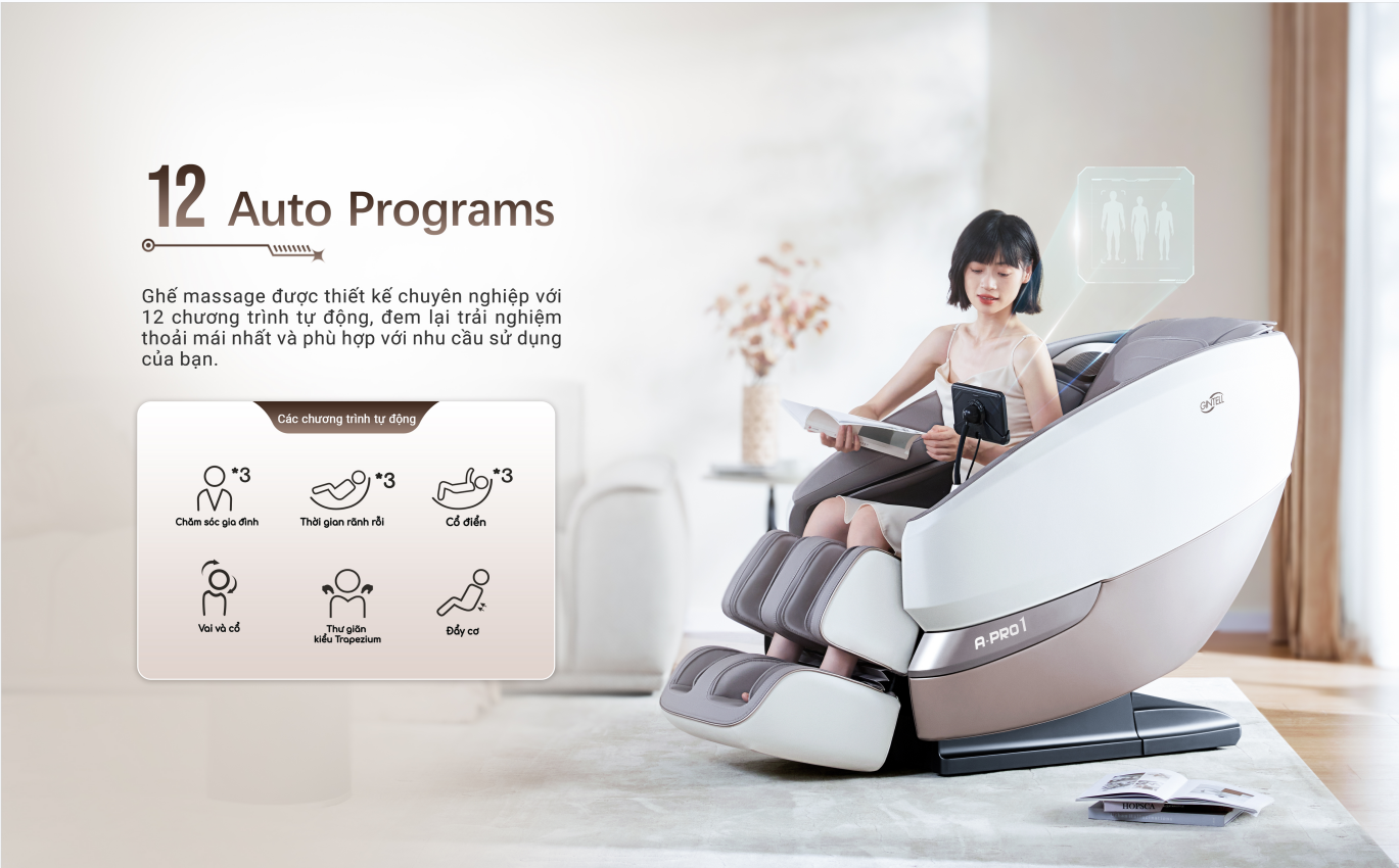 |MUA 1 TẶNG 1|  Ghế Massage Toàn Thân GINTELL A PRO 1 + G RELAX EZ | 3 năm bảo hành chính hãng