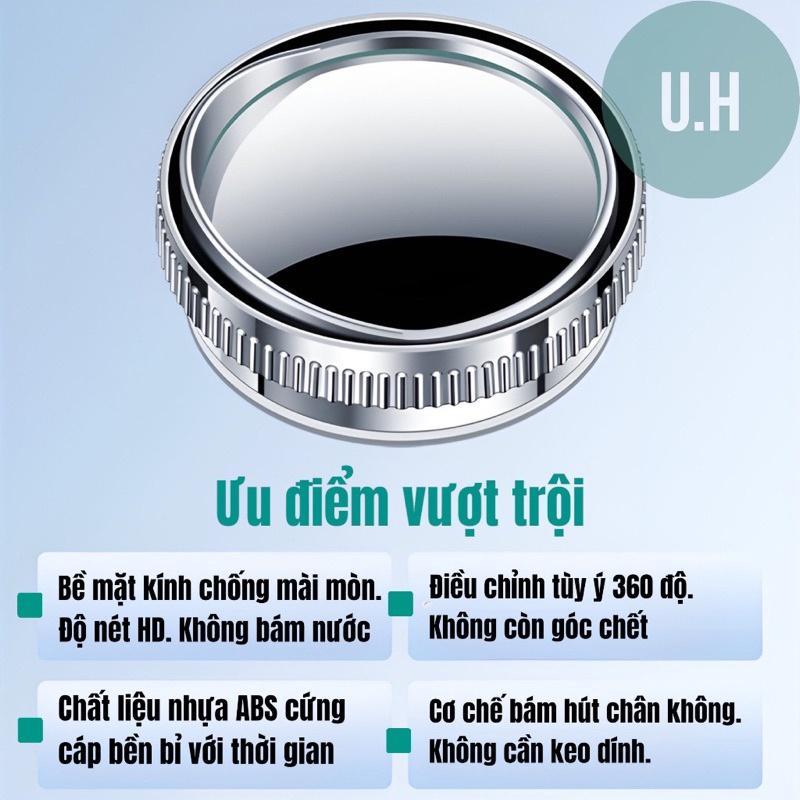 Bộ 2 Gương cầu lồi xoay 360 mini , đế hút kính gắn gương hậu ô tô, xe hơi, nhỏ gọn, tăng góc nhìn quan sát hiệu quả