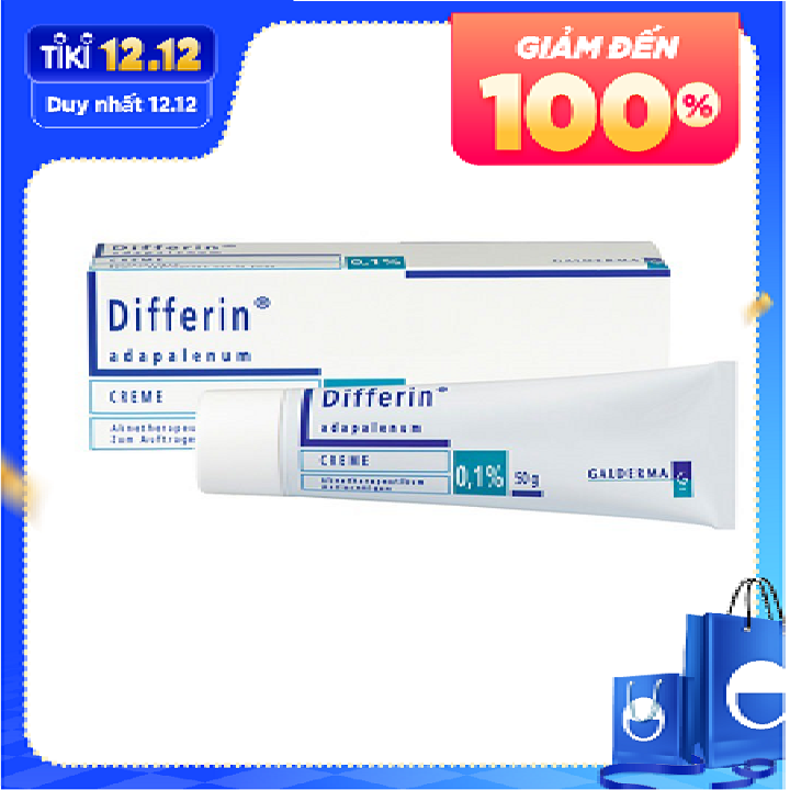 Kem hỗ trợ giảm mụn Differin Cream 0.1% Adapalene tuýp 30 gram(Hàng nội địa Pháp)