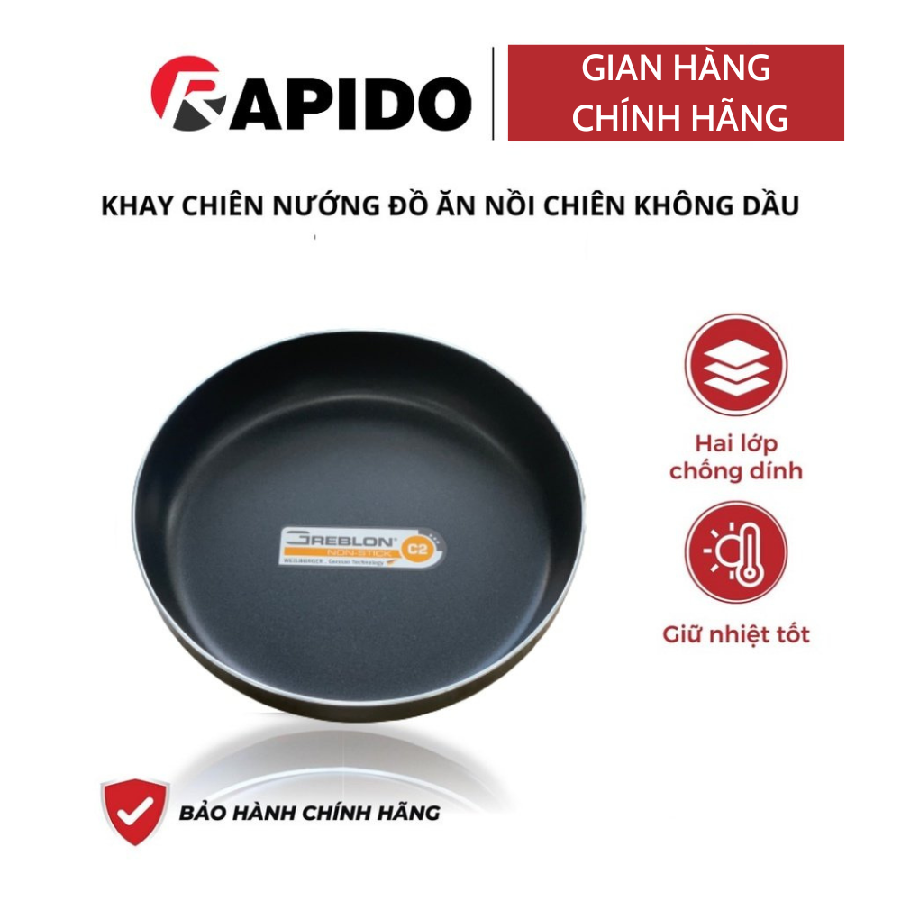 Khay nướng nồi chiên không dầu Rapido đường kính 20 cm chống dính Greblon