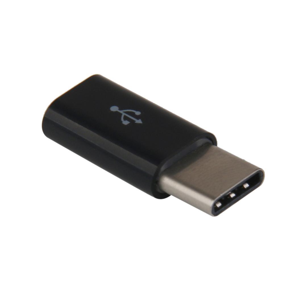 2x Premium USB 3.1 Type-C Male to Micro USB Female Data Converter Adapter Black