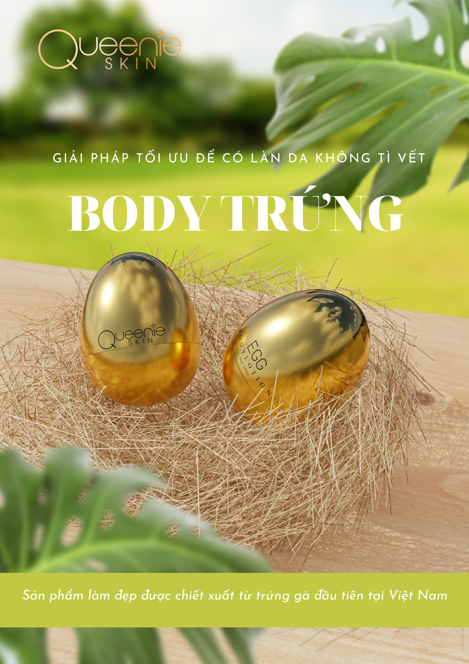 EGG BODY LOTION QUEENIE SKIN (KEM DƯỠNG DA TOÀN THÂN) Giúp Hỗ Trợ Nâng Tông, Giúp Da Tươi Sáng mang Lại Vẻ Đẹp Mịn Màng, Rạng Rỡ Cho Làn Da - Hàng Chính Hãng