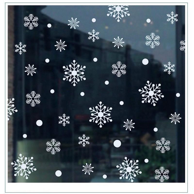 Decal trang trí giáng sinh dán cửa kính hình cây thông ông già noel HOME DECOR 2022