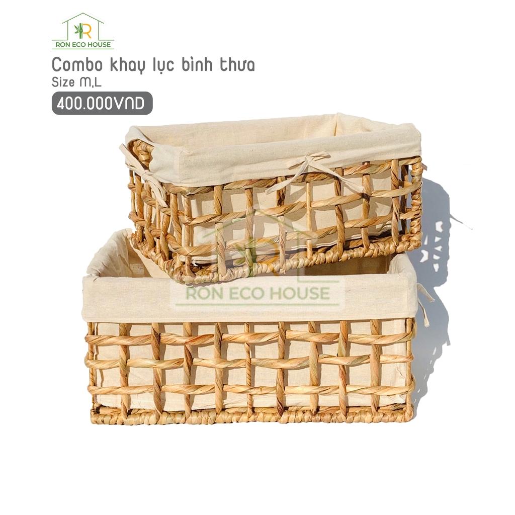 Combo khay lục bình thưa size M và L