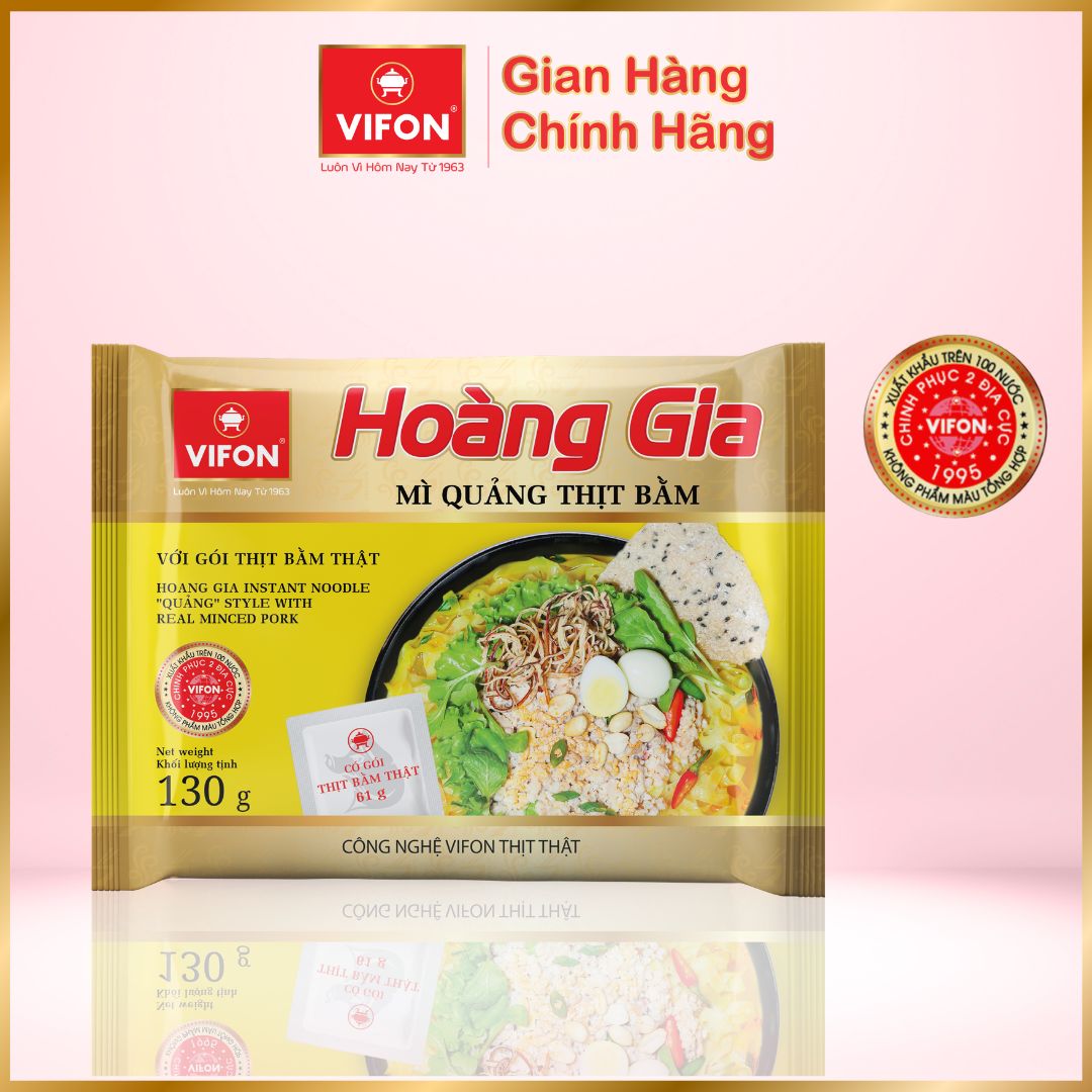 Thùng 18 gói Mì Quảng Thịt Bằm Hoàng Gia VIFON 130gr/gói