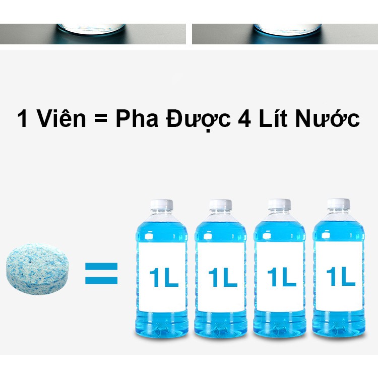 Viên Sủi Rửa Kính Ô Tô Đa Năng Giá Rẻ - Nước Rửa Kính Xe Hơi Siêu Sạch Bóng - 1 Viên Pha Với 4l Nước