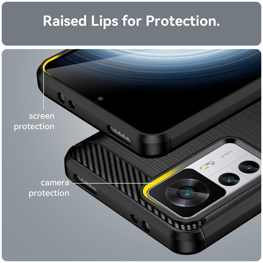 Ốp lưng dành cho Xiaomi 12T Pro Redmi K50 Ultra ốp silicone mềm Carbone phay xước chống sốc chống vân tay