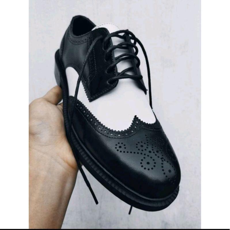 Giày nam buộc dây black white