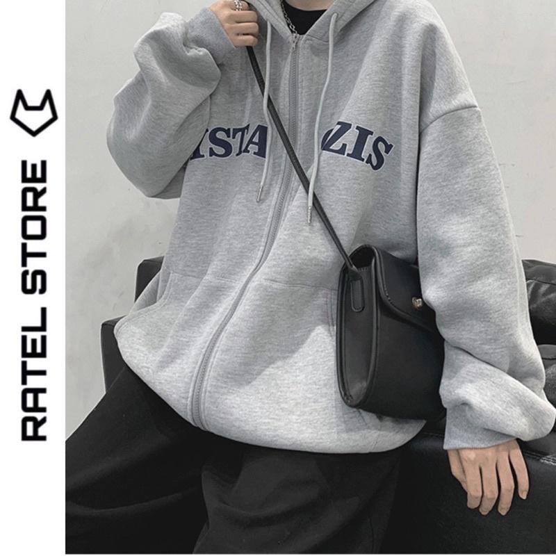 Áo Khoác Jacket Hoodie Zip Nỉ Thu Đông Nam Nữ YSTAOZIS Unisex Form Rộng