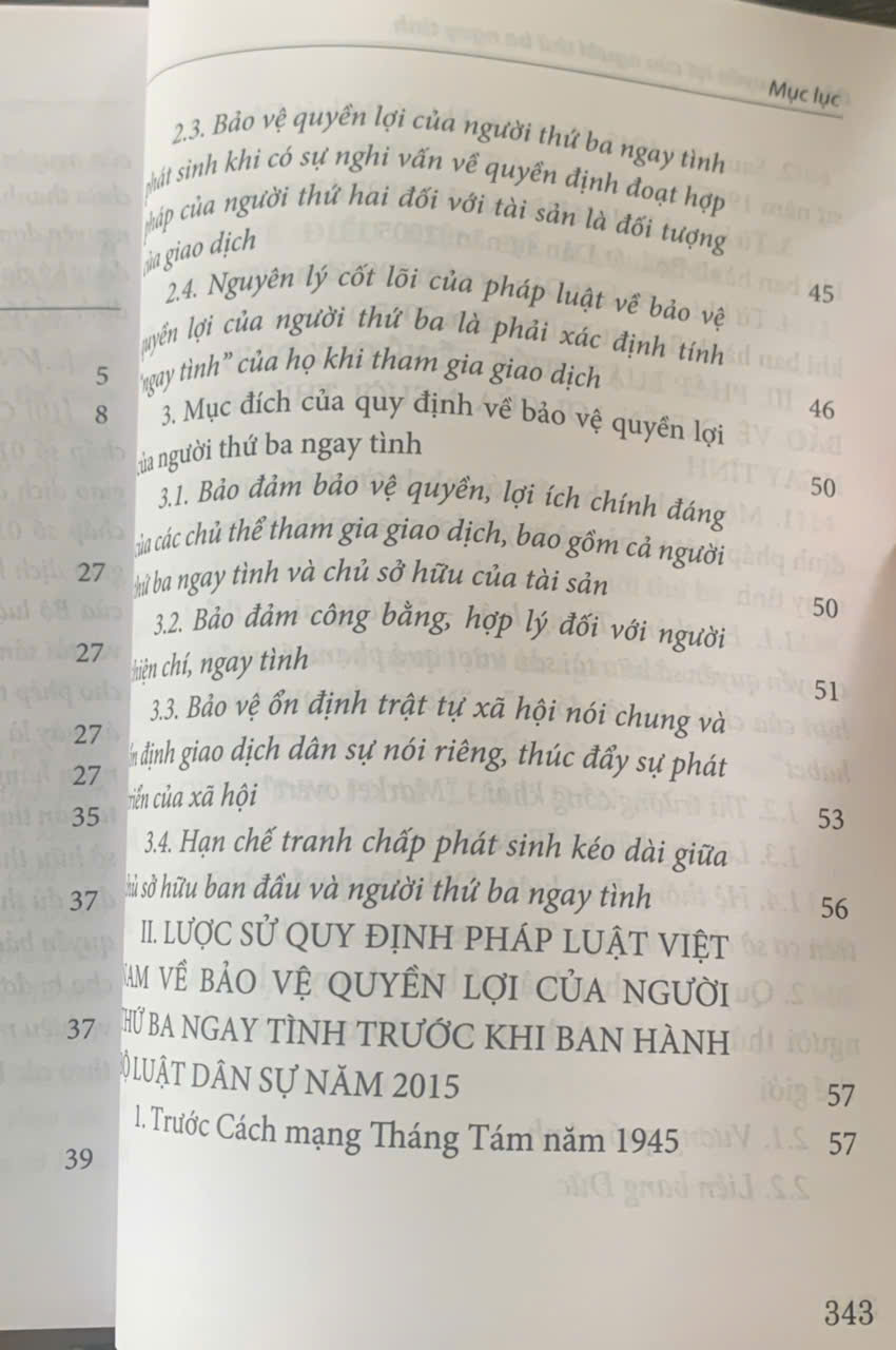 Bảo vệ quyền lợi của người thứ ba ngay tình (sách chuyên khảo)