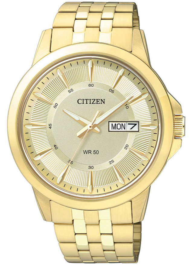 Đồng Hồ Nam Citizen Dây Thép Không Gỉ BF2013-56P - Mặt Vàng