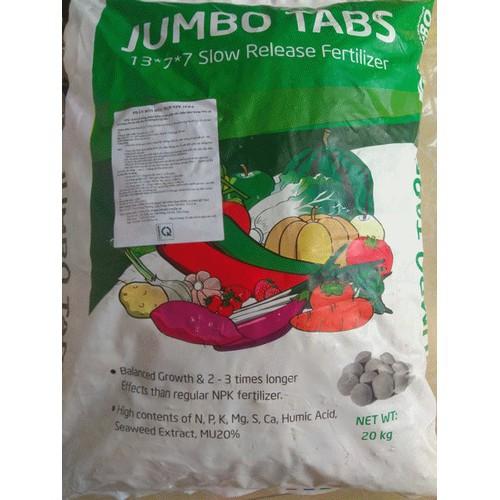 Phân bón quả bàng Hàn Quốc JUMBO TABS NPK 14-8-6 dùng cho cây kiểng, rau màu 500g