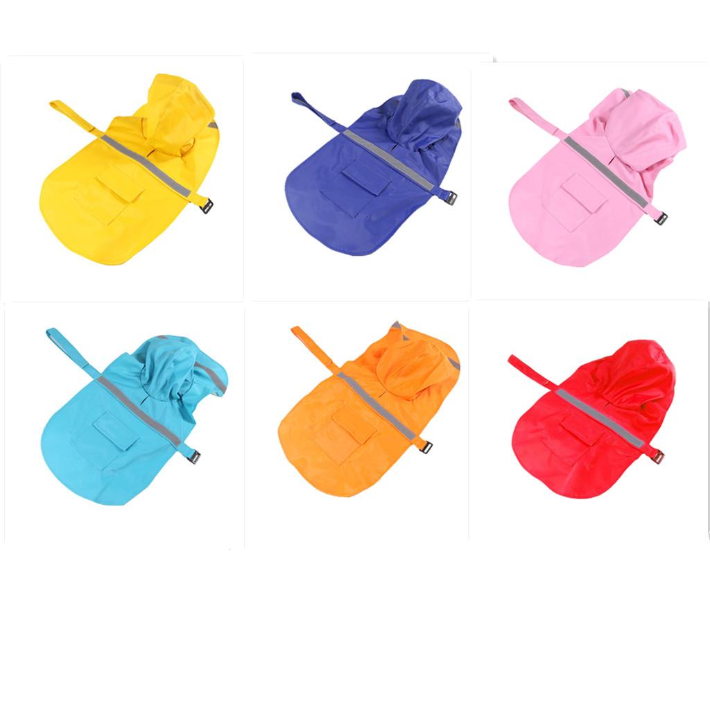 Reflective Dog Rain Coat Jacket Hooded Rainwear