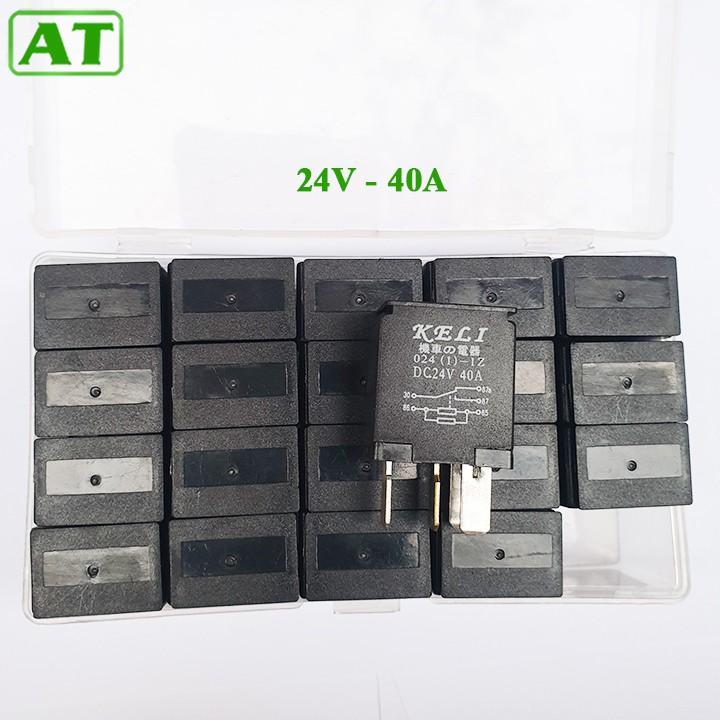 Hộp 20 Rơ Le Điều Hòa Ô Tô 5 Chân 12V hoặc 24V 40A Màu Đen