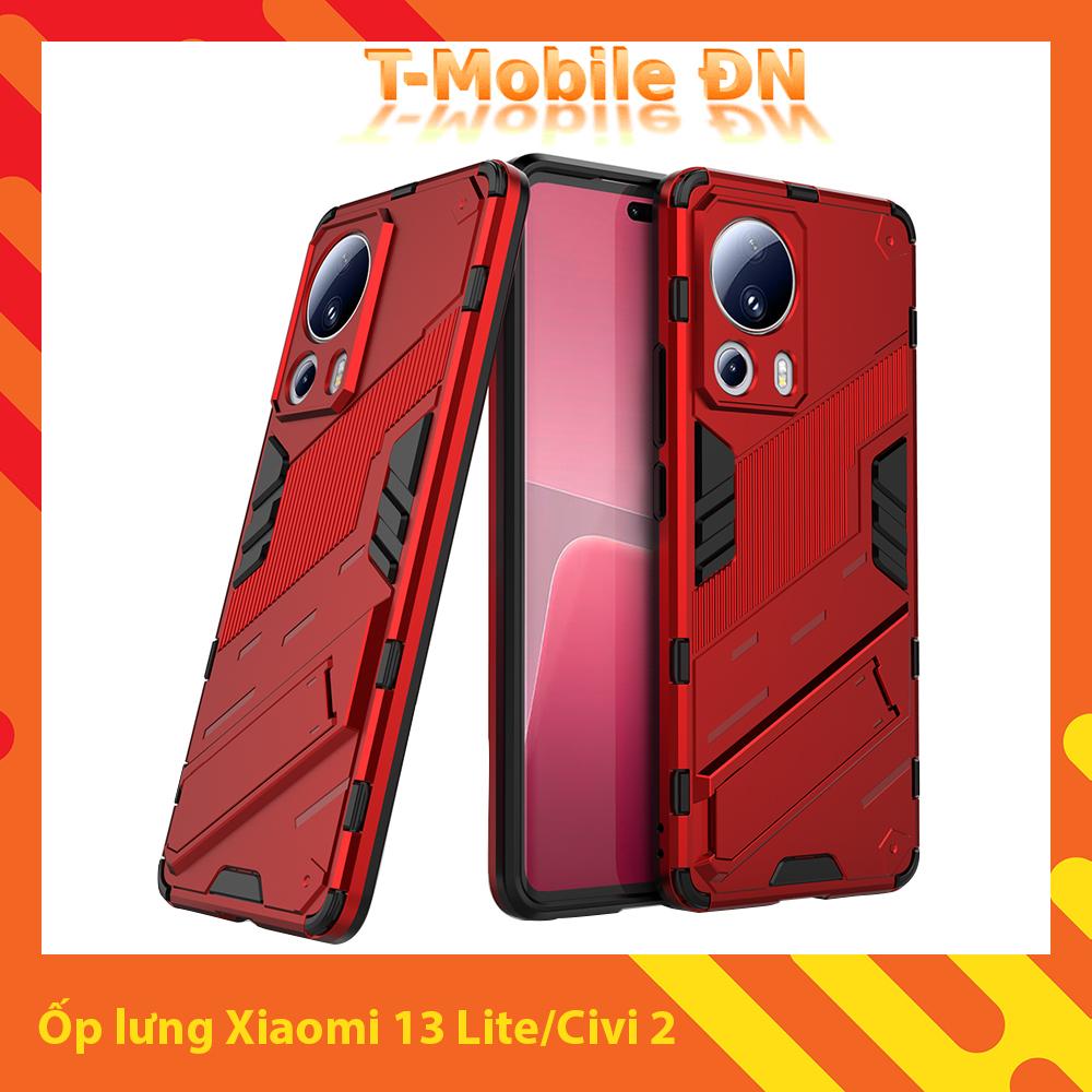 Ốp lưng cho Xiaomi 13 Lite/Civi 2, Ốp chống sốc Iron Man PUNK cao cấp kèm giá đỡ cho Xiaomi 13 Lite/Civi 2