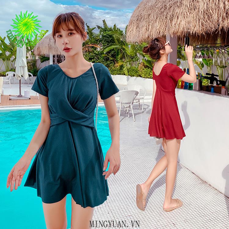 New conservative skirt-style one-piece loose swimsuit
