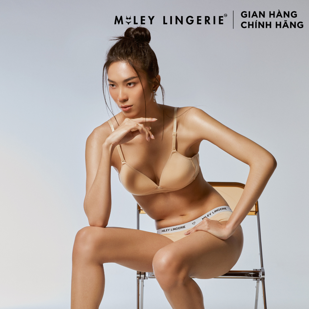 Bộ Đồ Lót Cotton Không Gọng Mút Mỏng Lưng Logo Being Me Miley Lingerie