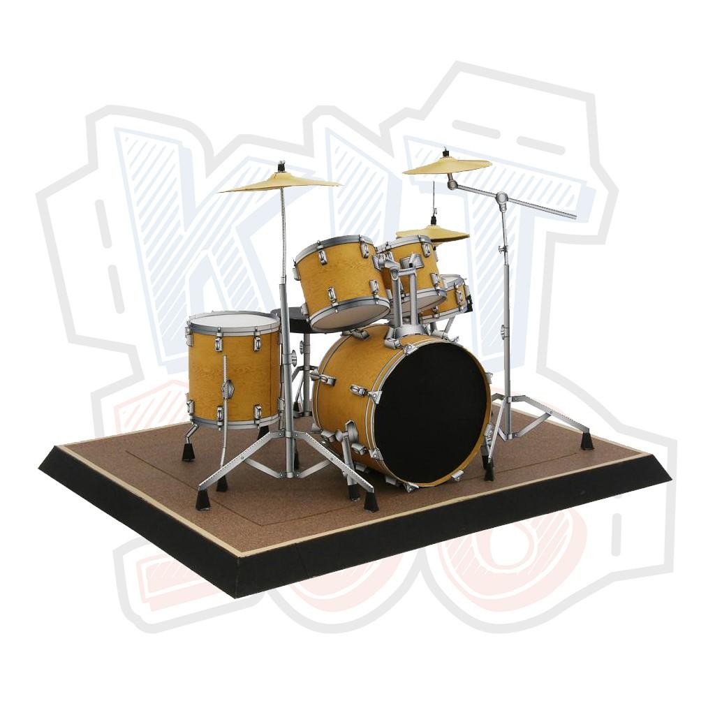 Mô hình giấy nhạc cụ Drum set - In mực thường - Giấy ảnh A4 160gsm