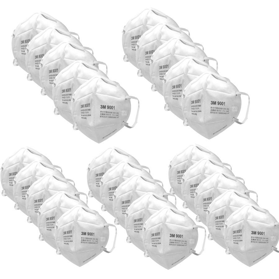 Khẩu trang 3M 9001 cao cấp , chính hãng , kháng khuẩn , chống bụi siêu mịn PM2.5 , màu trắng , theo tiêu chuẩn : AS/NZS P2, EN 143:2000