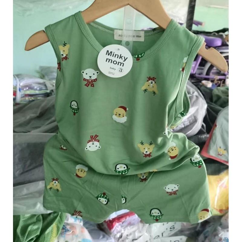 Bộ ba lỗ thun lạnh MinkyMom cho bé trai, bé gái size nhí