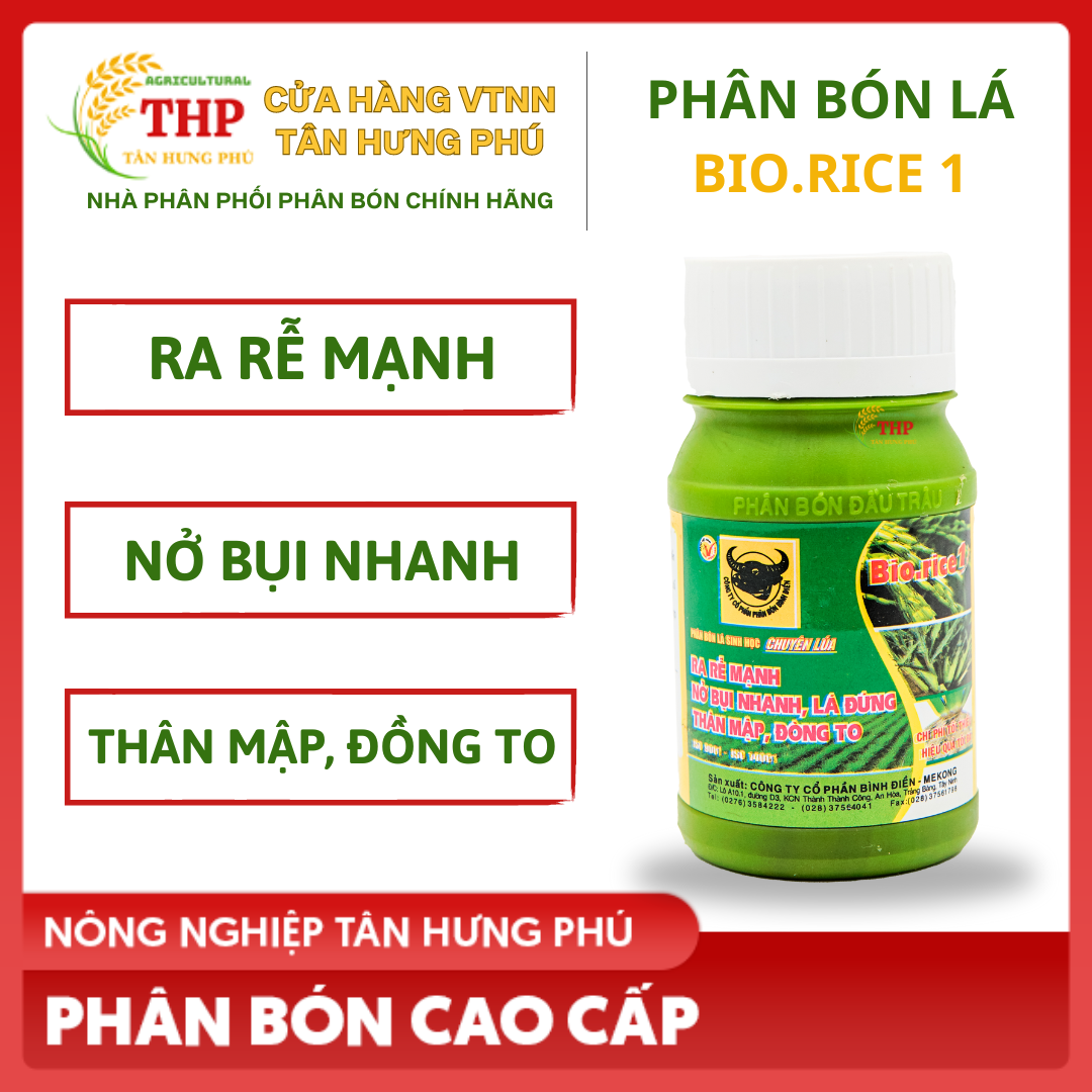 Phân Bón Lá Đầu Trâu Bio.Rice1 | PHÂN BÓN CHUYÊN LÚA | CHAI 100ML