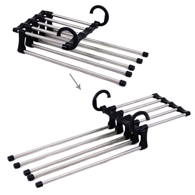 GIÁ, MÓC TREO ĐỒ GẤP GỌN 5 TRONG 1 BẰNG INOX