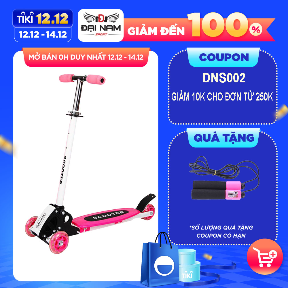 Xe Trượt Scooter 3 Bánh Có Đèn LED Phát Sáng Điều Chỉnh Hướng Thế Hệ Mới Đại Nam Sport