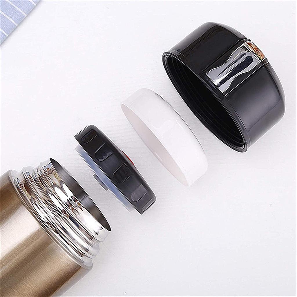 Stainless Steel Food Jar Wide Mouth for Hot Food Lunch Box Lid Golden 800ml