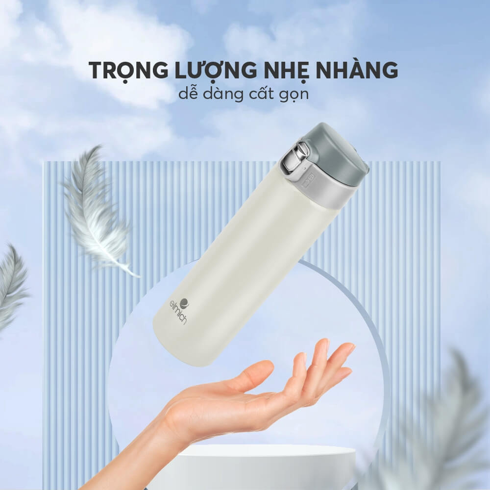 Bình giữ nhiệt inox 304 Elmich EL8295 dung tích 500ml, Hàng chính hãng, nắp bật 1 chạm, có miệng rót - JoyMall