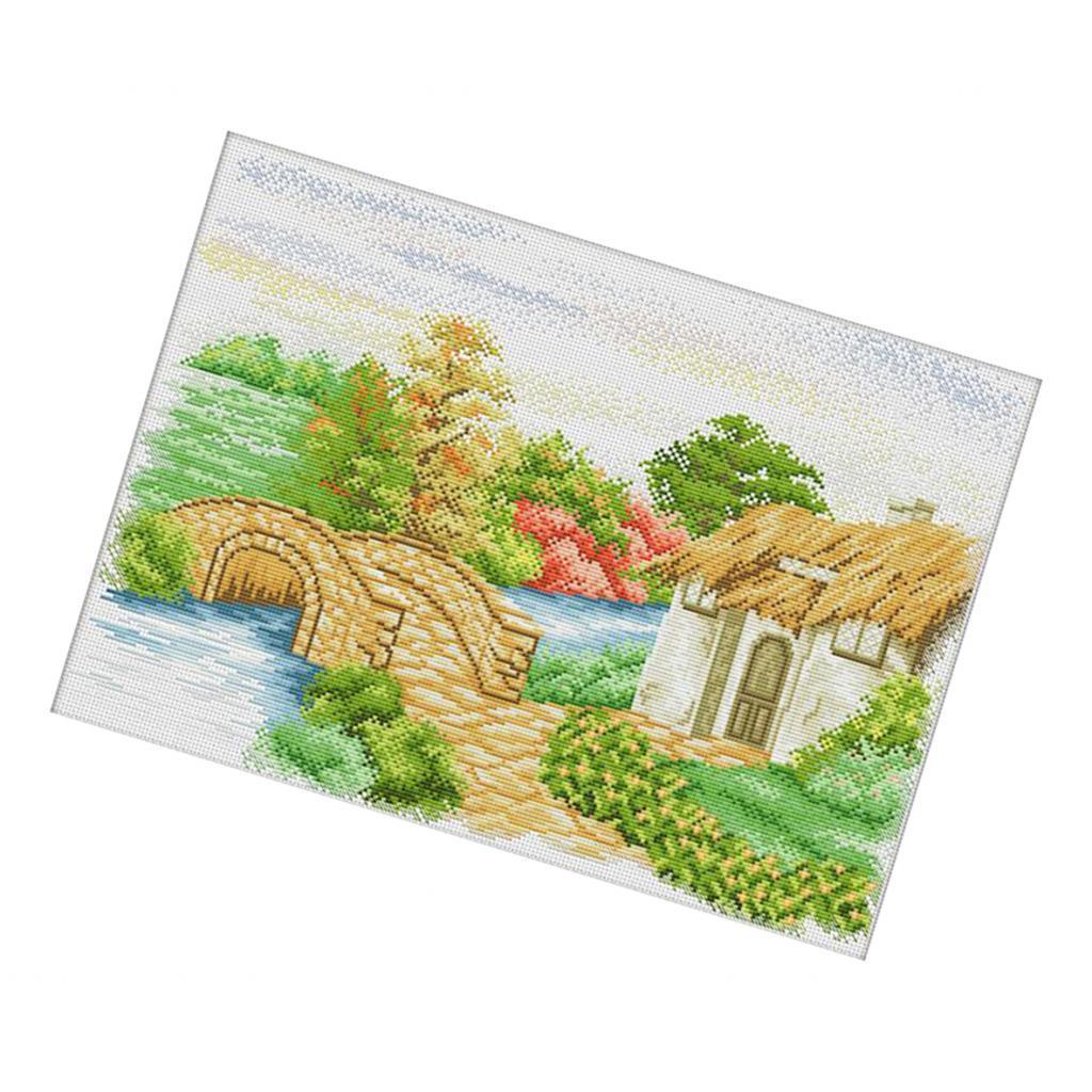 Country Scenes Pattern Stamped Cross Stitch Kit DIY Crafts Home Decor