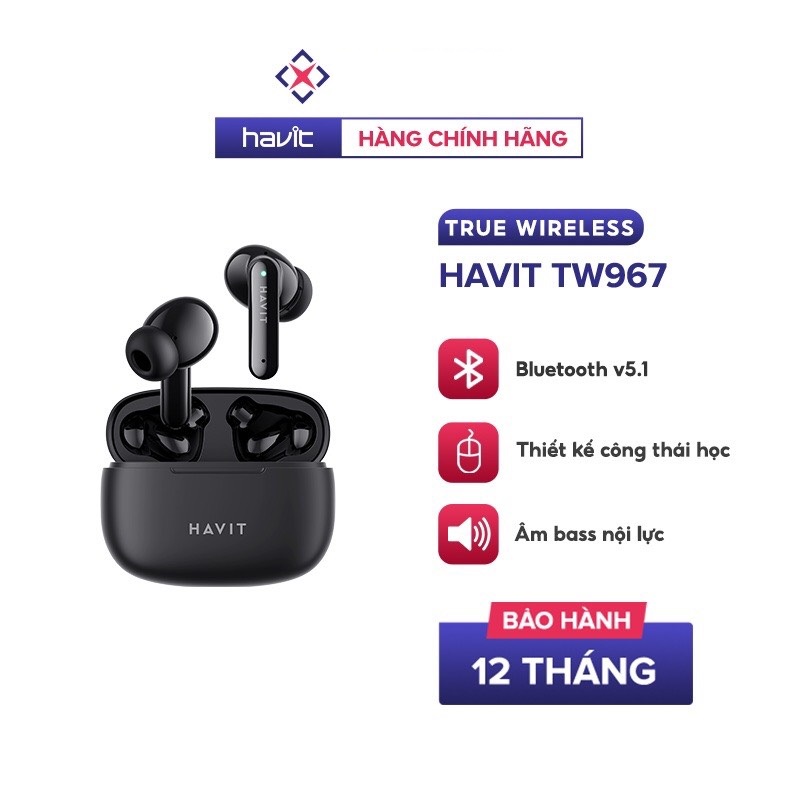 Tai nghe Bluetooth True Wireless Havit TW967 - Hàng chính hãng