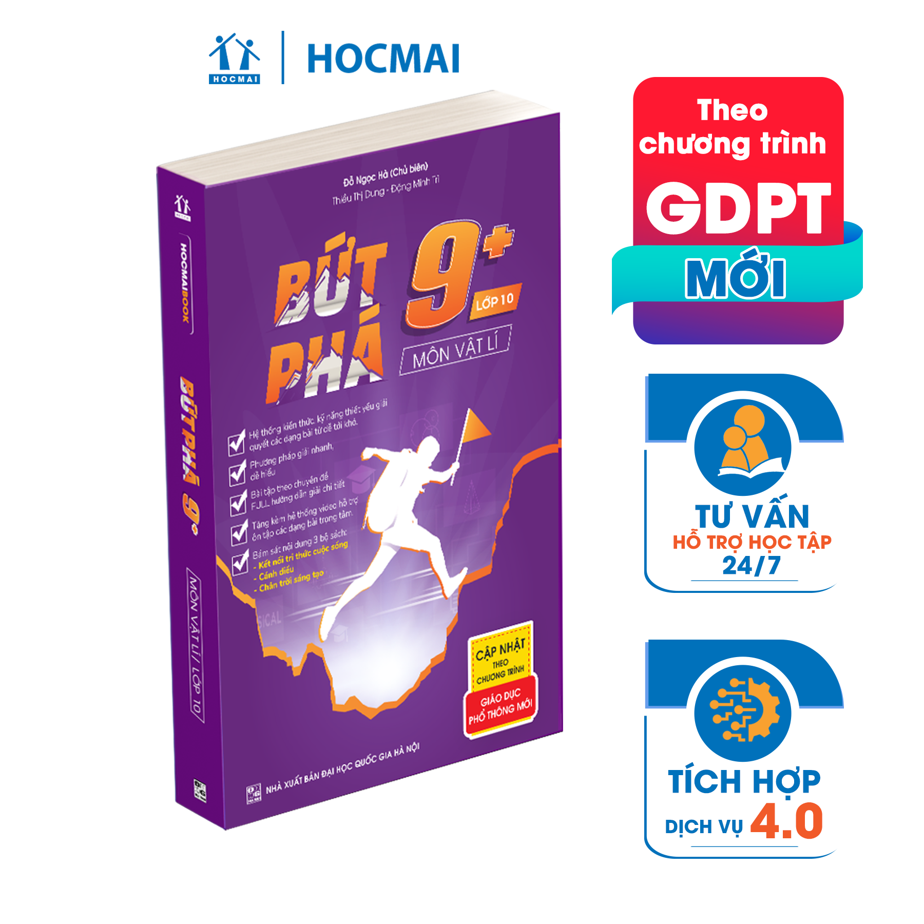 Combo 4 sách Bứt phá 9+ lớp 10 môn Toán, Hóa học, Vật lí, Tiếng Anh (theo chương trình GDPT mới)