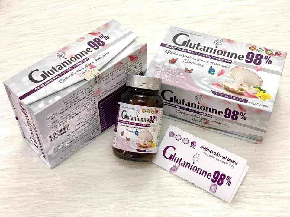 Viên uống làm đẹp Glutanionne 98% hỗ trợ làm trắng cải thiện sạm nám ngăn ngừa lão da hóa hiệu quả