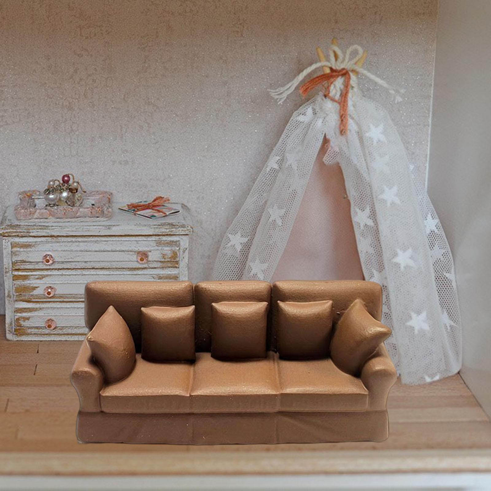 1:87 Dollhouse Furniture Ornament Model for Kids Girls Sofa