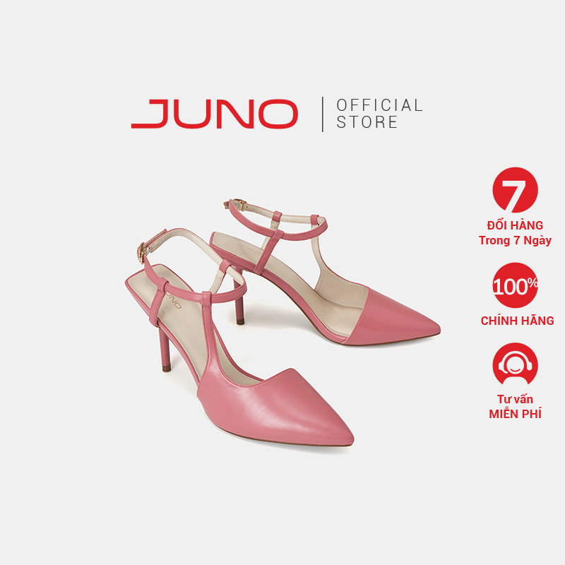 Giày Cao Gót Nữ 9cm Thời Trang JUNO Hở Gót Dây Chéo CG09160