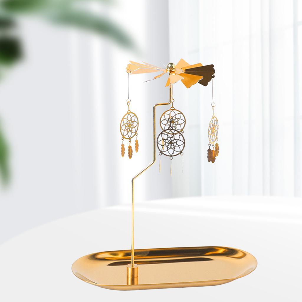 2x Golden Candle Holders Plate Home Candlesticks for Decorative