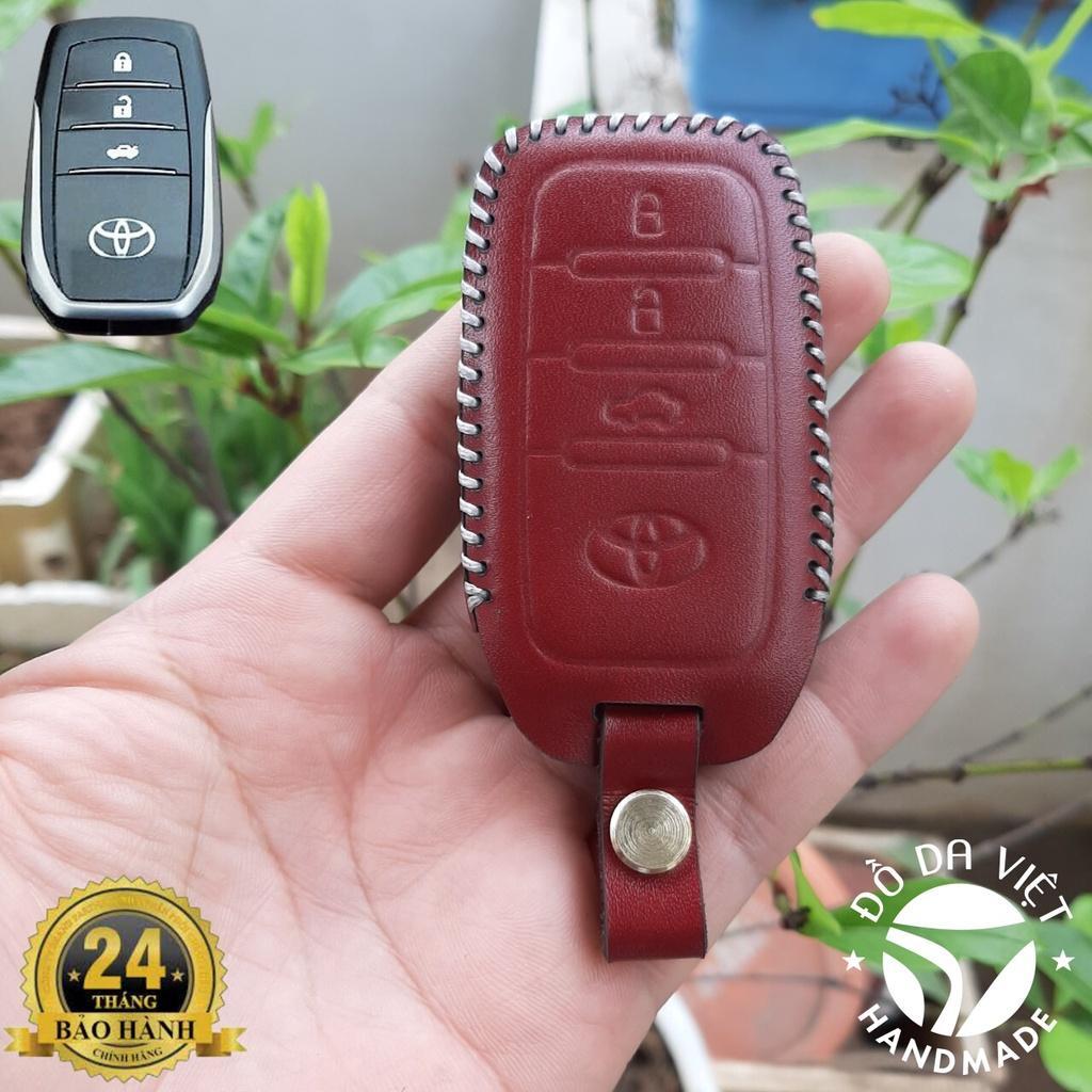 Bao Da Chìa Khóa ô tô TOYOTA Fortuner, Innovar V, Hilux, Chìa độ.Da Bò 100%, Khắc Tên+Số ĐT