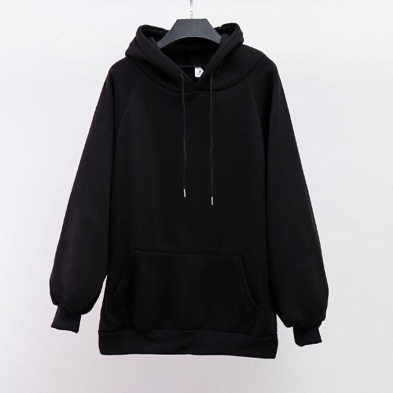 Áo Hoodie/ Áo Nỉ Bông Có Mũ Màu Trơn Basic