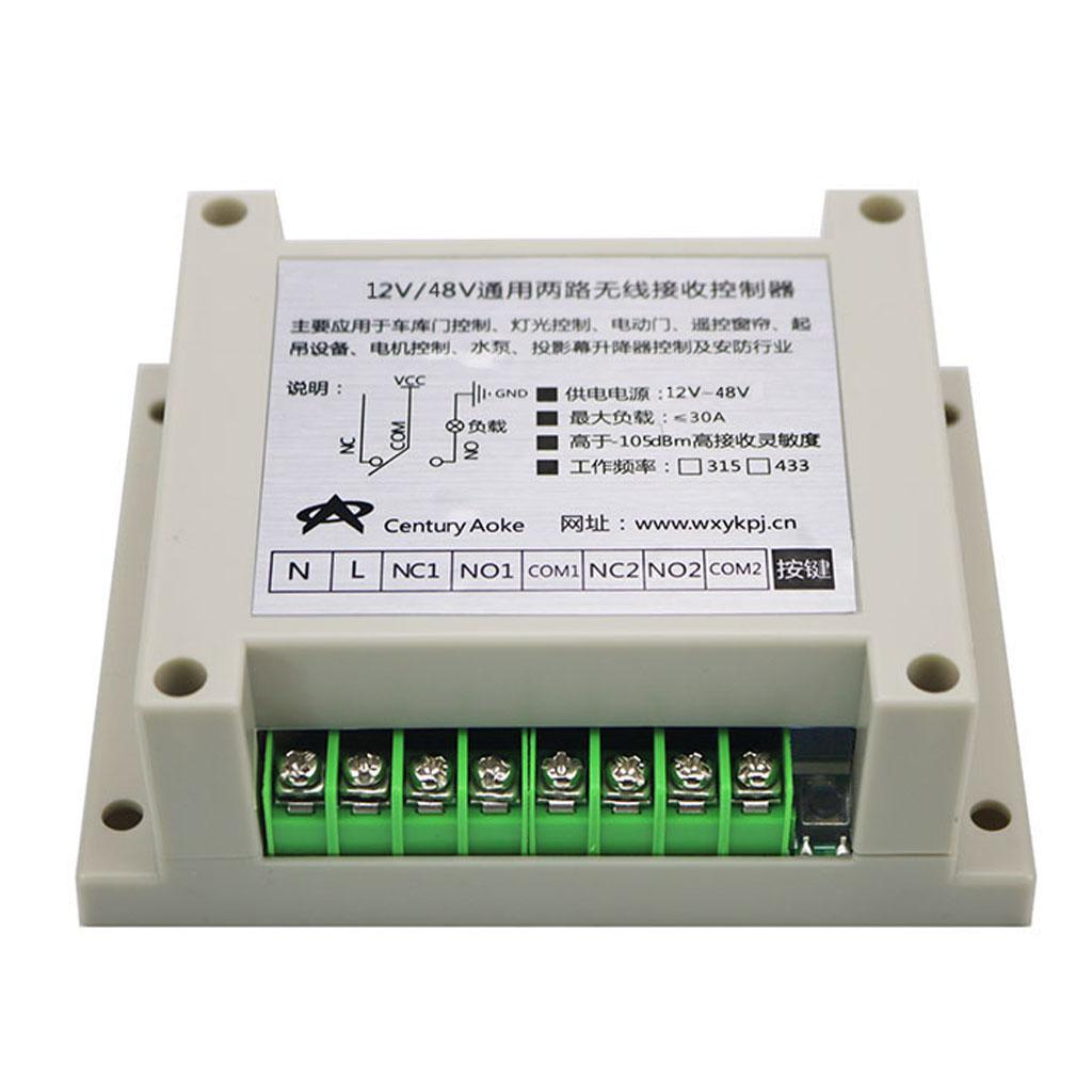 12V-48V 3000m Wireless Remote Control 2 Channel 433mhz Light Switch Module