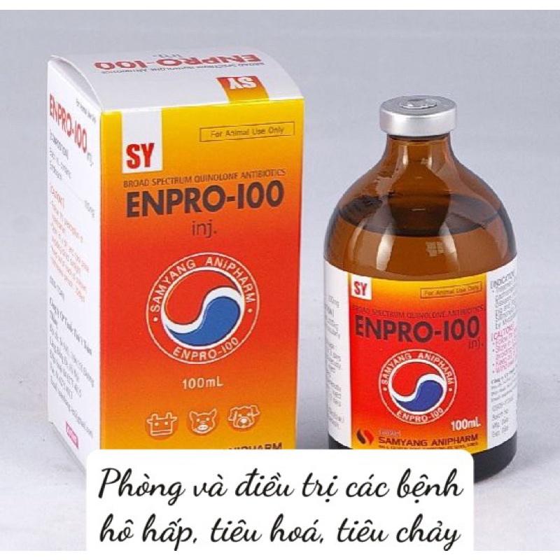 1 lọ ENRO-100 ngoại 100ml dùng cho các bệnh hô hấp, tiêu hoá, tiêu chảy trên trâu bò lợn chó mèo
