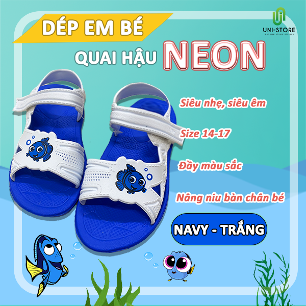 Dép Em Bé Quai Hậu Cá Neon Vật Liệu Eva Cao Cấp Siêu Bền, Siêu Nhẹ, Chống Trơn Trượt