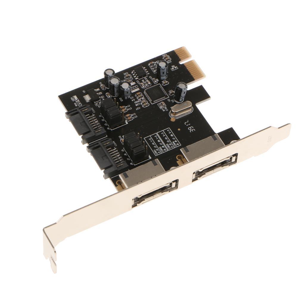2 Port SATA 6 Gbps eSATA Controller Expansion Card Super Speed