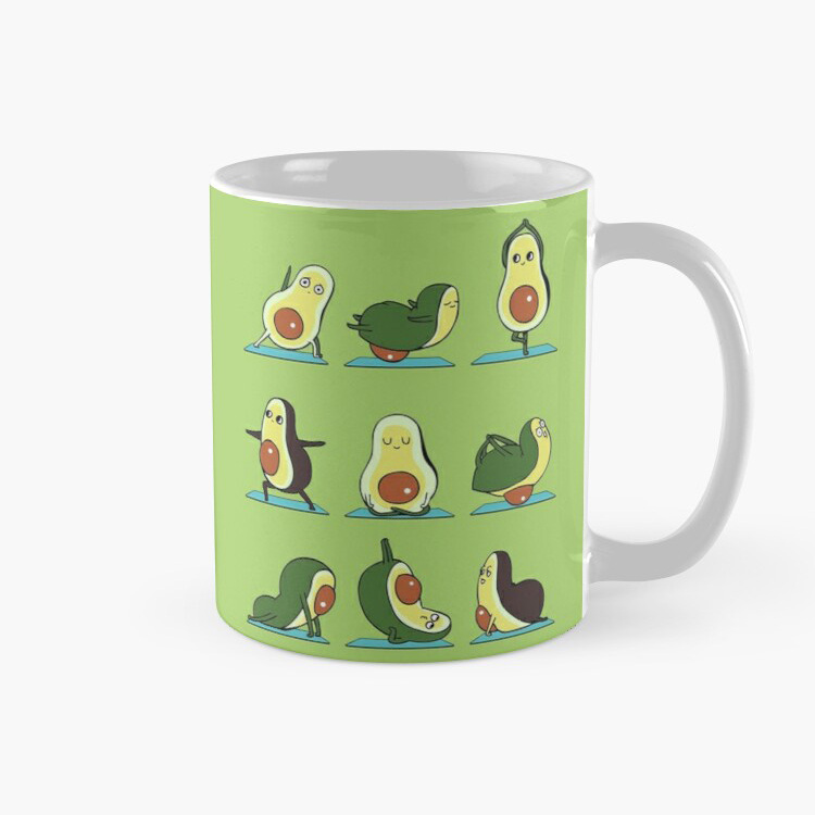 Cốc sứ hình Quả Bơ Avocado Yoga siêu cute