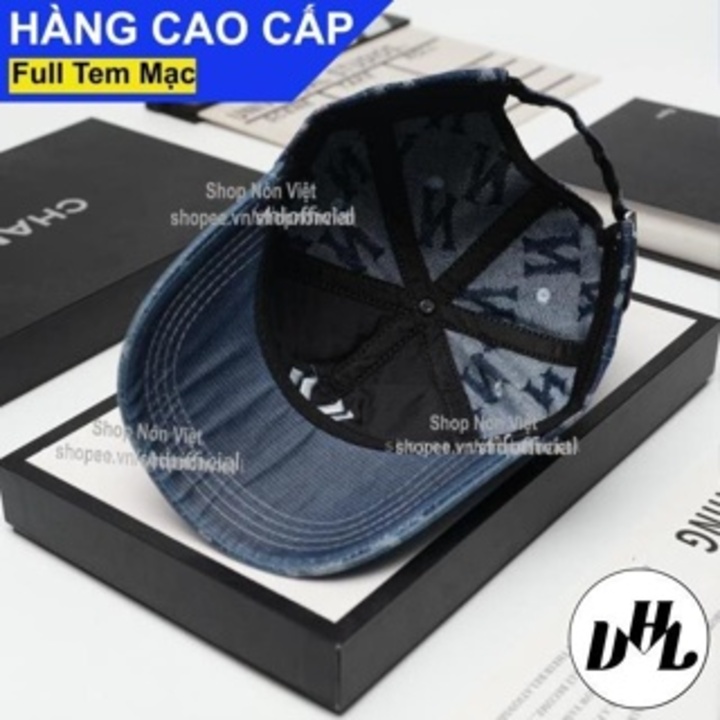 Mũ Lưỡi Trai Nón Kết NY Thêu Lớn Vải Jeans Form Đứng Màu Xanh Đen Thời Trang Cao Cấp Vừa Mọi Đầu