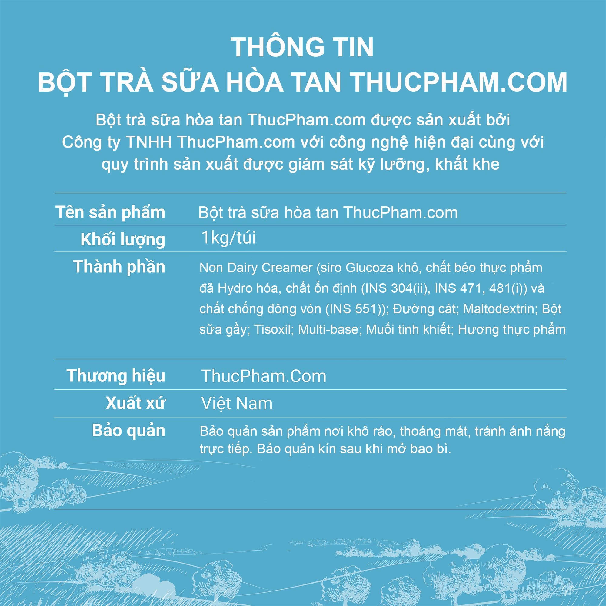 [ĂN BAO GHIỀN️] Bột Trà Sữa Hòa Tan ThucPham.com Vị Khoai Môn - 1kg - Thơm Ngon Vị Trà, Ngậy Vị Khoai Môn