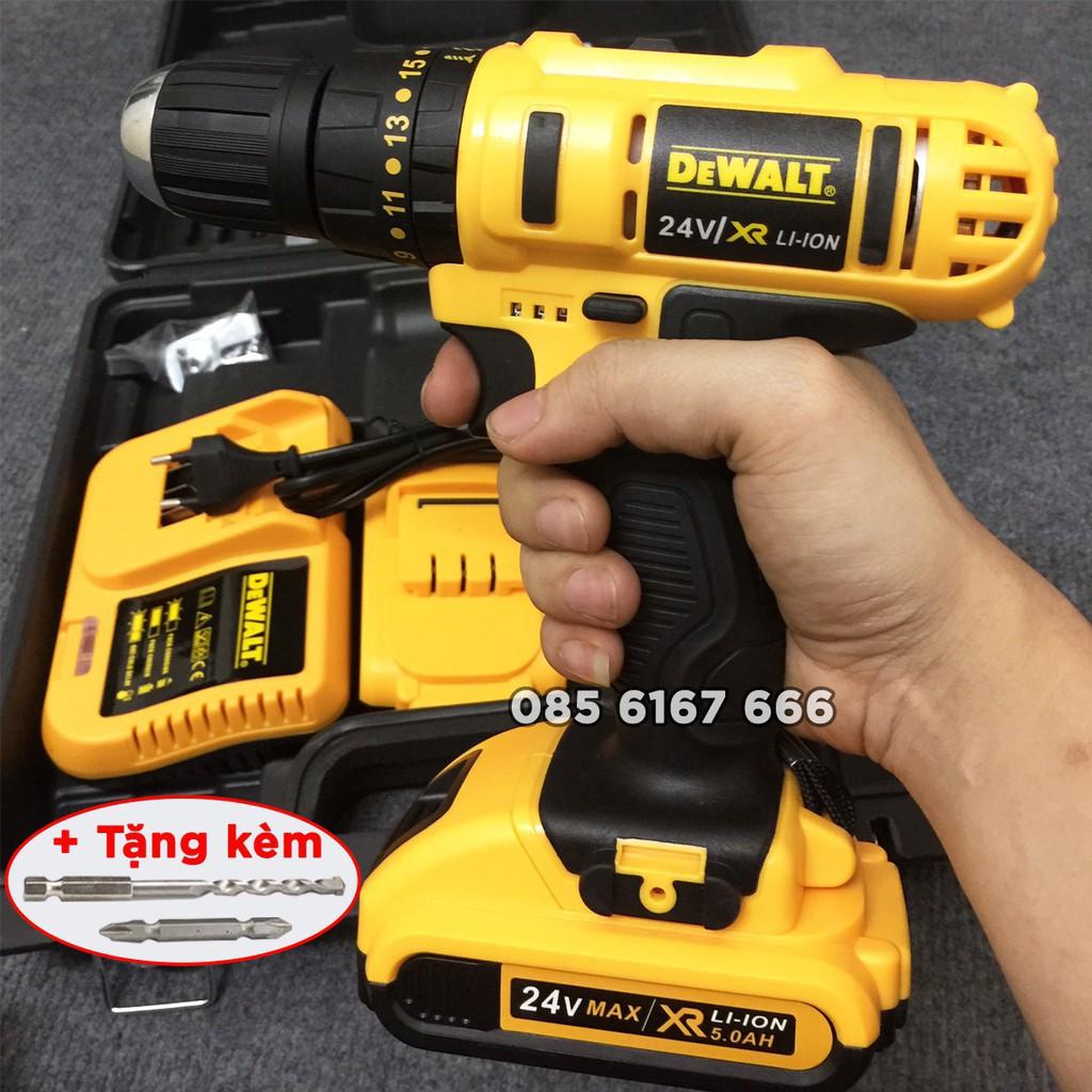 Máy Khoan Tường, Bê Tông DEWALT 24V Có Búa - - Pin 5 Cell - Máy Bắt Vít - Máy Bắn Vít 24v