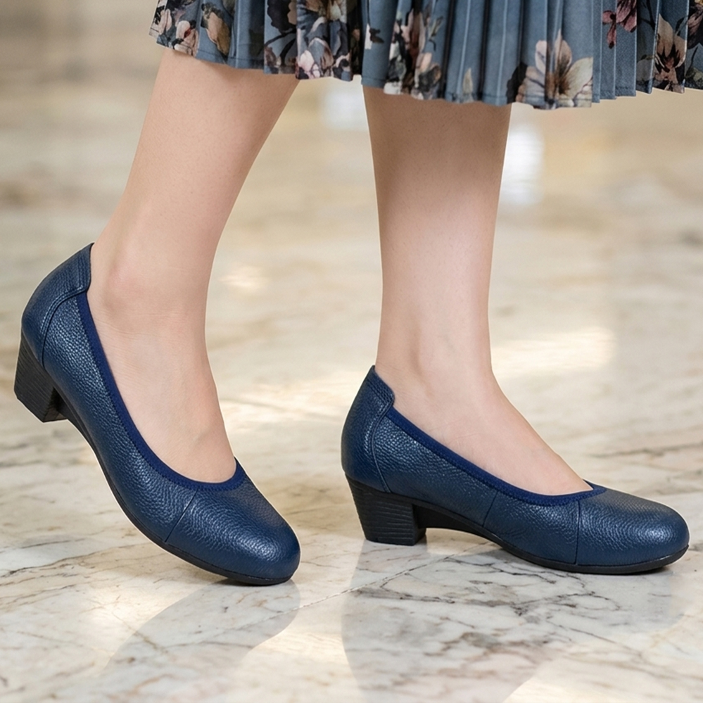 Giày Búp Bê Nữ Cao Gót HA NAM Da Bò Thật Thời Trang Cao Cấp 5cm GBBN2079